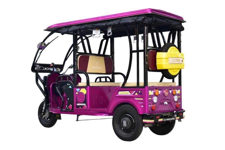 GK Rickshaw ER India G7s Pink & Black Left Rear Three Quarter