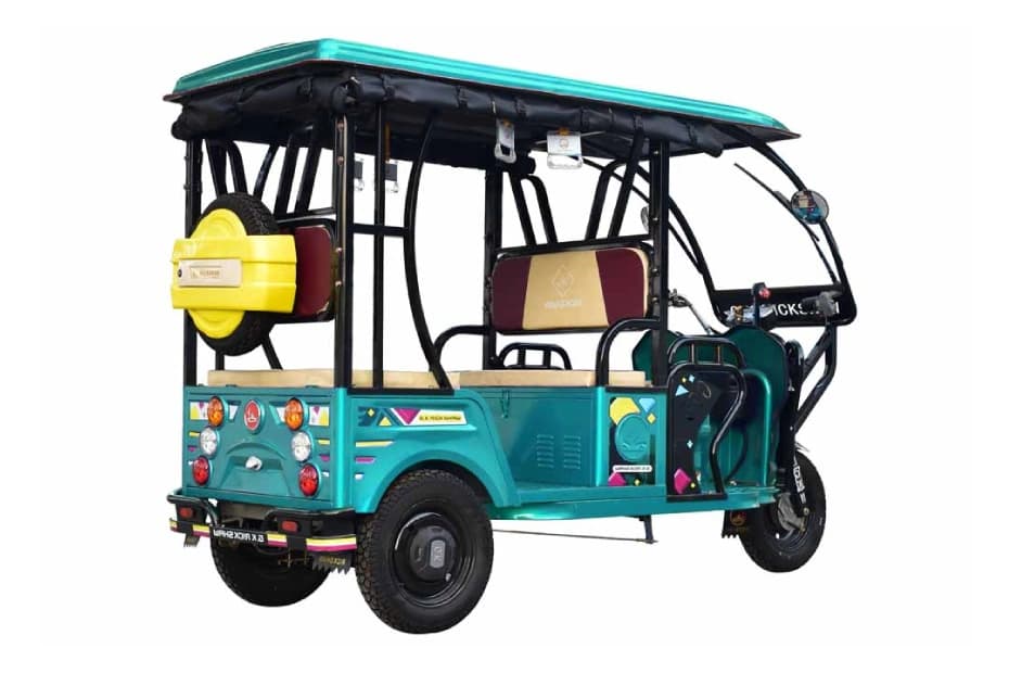 GK Rickshaw ER India G7s Sea Blue & Black Right Rear Three Quarter