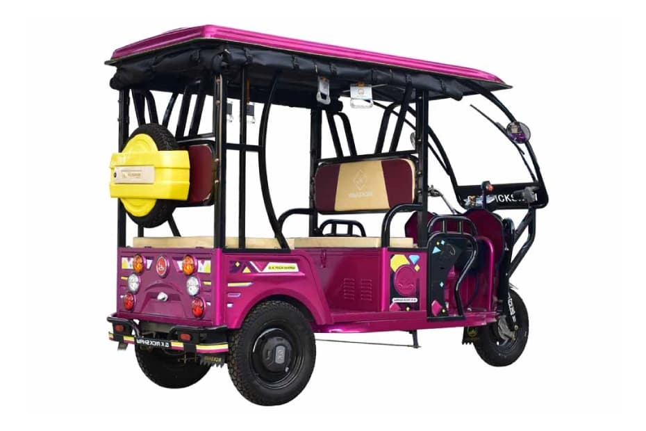 GK Rickshaw ER India G7s Pink & Black Right Rear Three Quarter