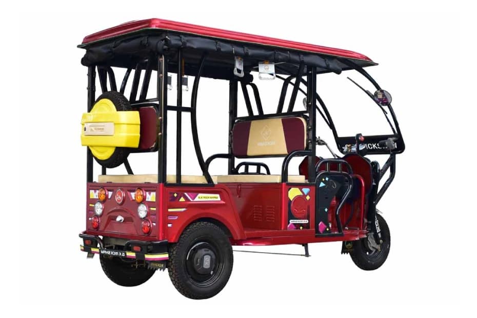 GK Rickshaw ER India G7s Red & Black Right Rear Three Quarter