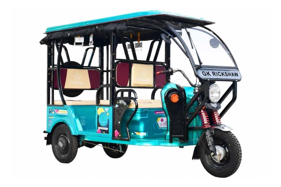 GK Rickshaw ER India G7s Sea Blue & Black Right Front Three Quarter