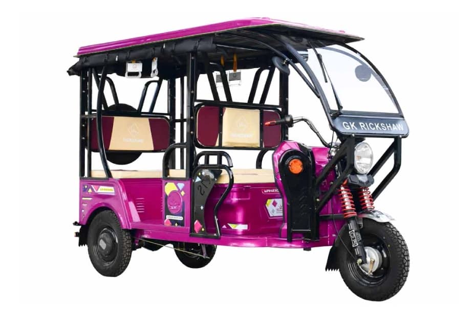 GK Rickshaw ER India G7s Pink & Black Right Front Three Quarter