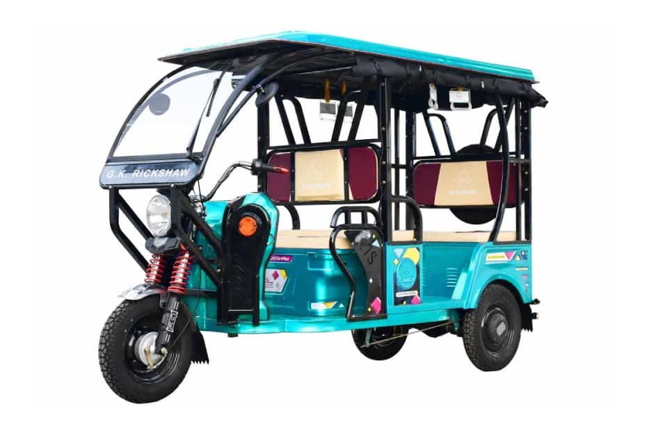 GK Rickshaw ER India G7s Sea Blue & Black Left Front Three Quarter