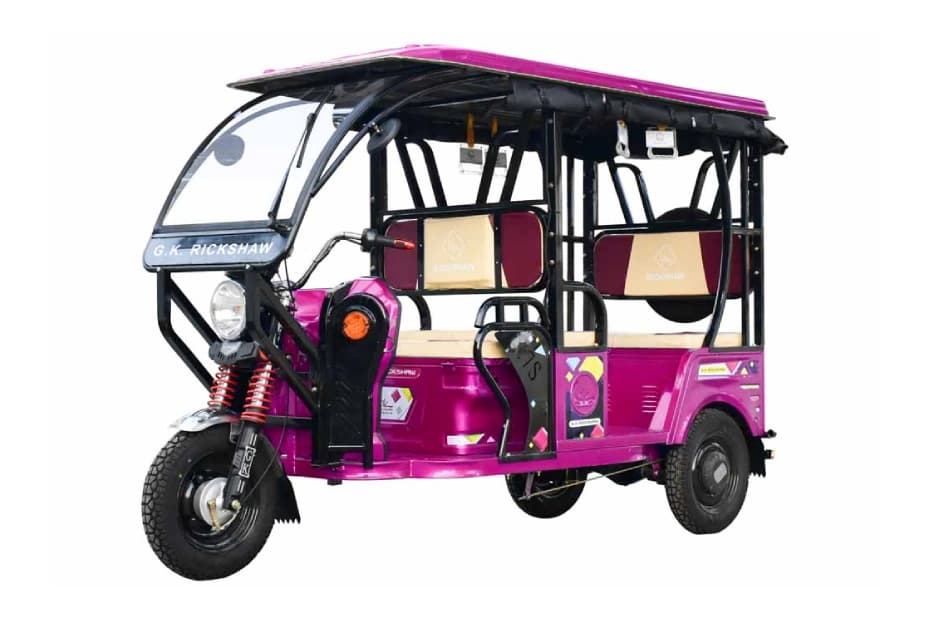 GK Rickshaw ER India G7s Pink & Black Left Front Three Quarter