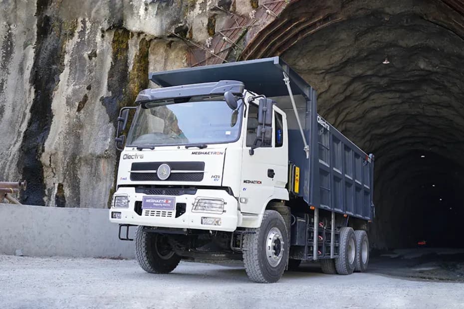 Olectra Meghaetron Electric Tipper Front Left Side