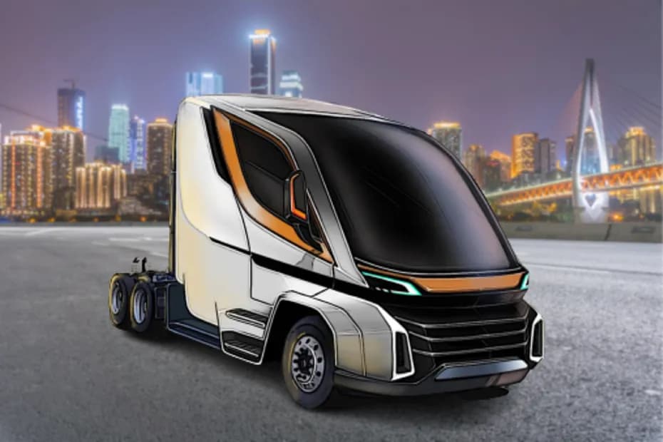 Triton EV Semi Truck Front Right Side