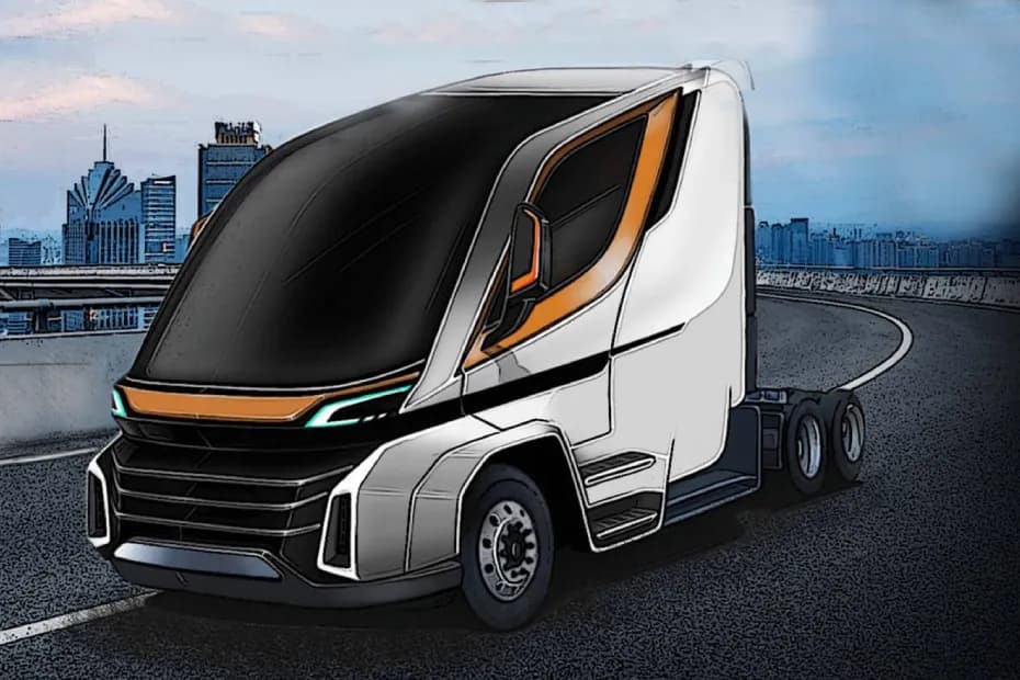 Triton EV Semi Truck Front Left Side