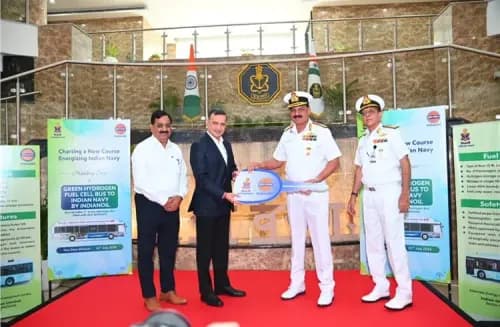 IndianOil Delivers Green Hydrogen Fuel Cell Bus to Indian Navy