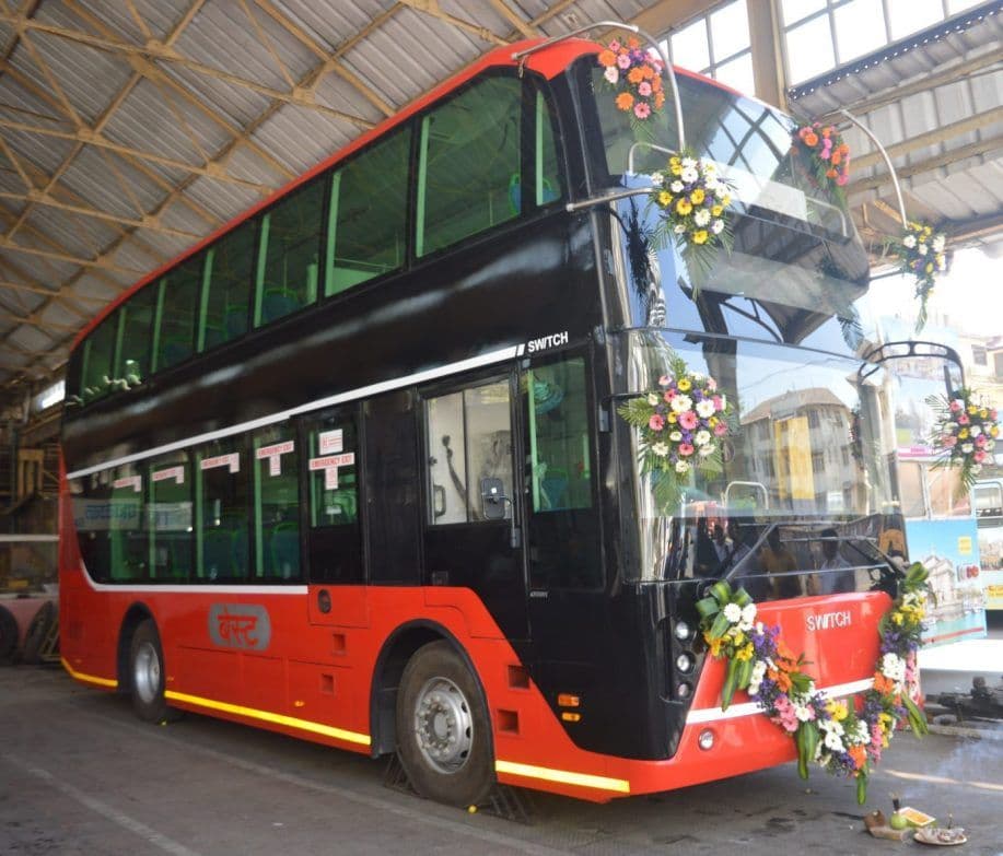 BEST Mumbai receives SWITCH EiV 22 double-decker electric buses from Switch Mobility.