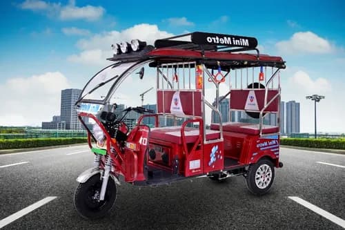 Mini Metro Red E Rickshaw Front Left Side Mini Metro Red E Rickshaw Front Left Side