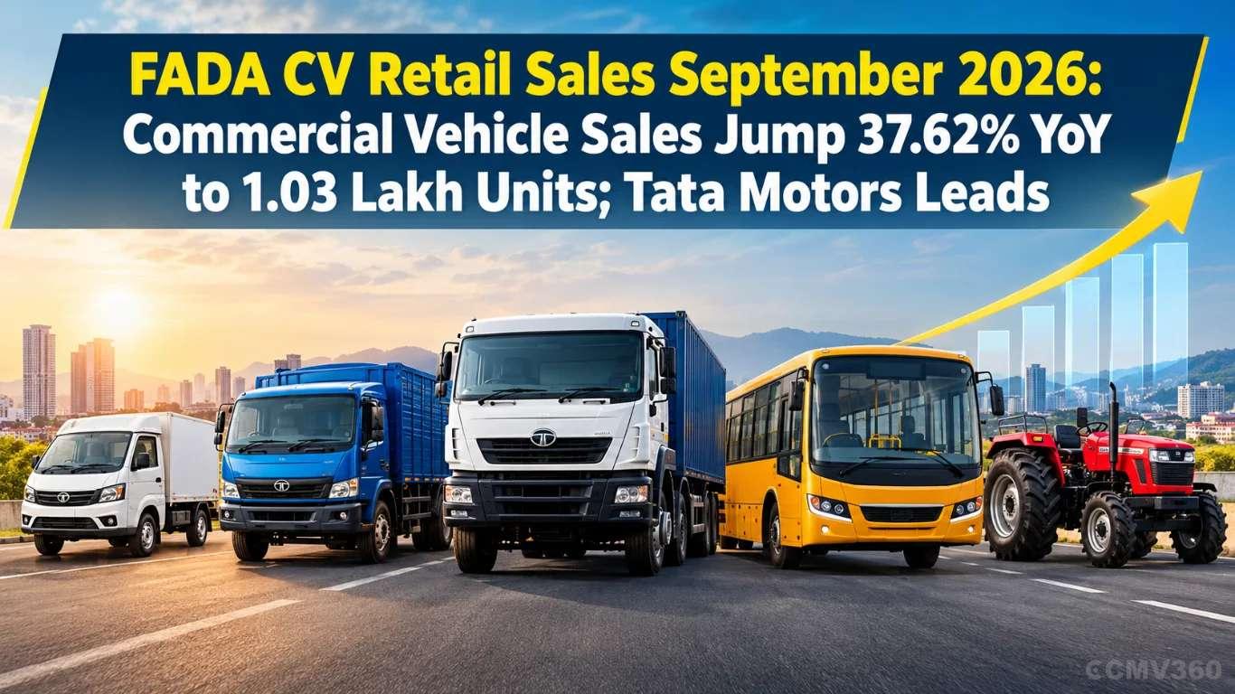 FADA CV Retail Sales September 2026: Commercial Vehicle Sales Jump 37.62% YoY to 1.03 Lakh Units; Tata Motors Leads FADA CV Retail Sales September 2026