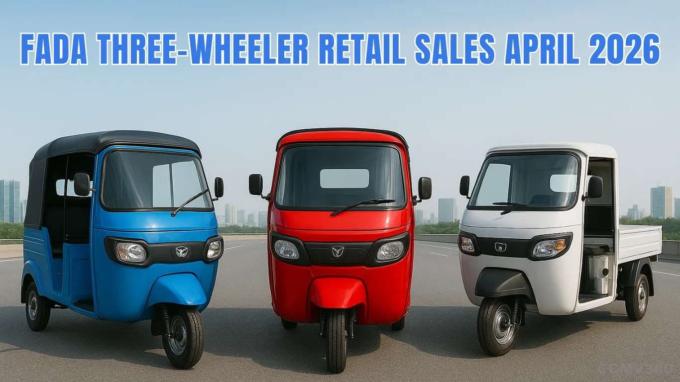 FADA Three-Wheeler Retail Sales April 2026: 1.06 Lakh Units Sold, Passenger Segment Drives Growth FADA Three-Wheeler Retail Sales April 2026: 1.06 Lakh Units Sold, Passenger Segment Drives Growth