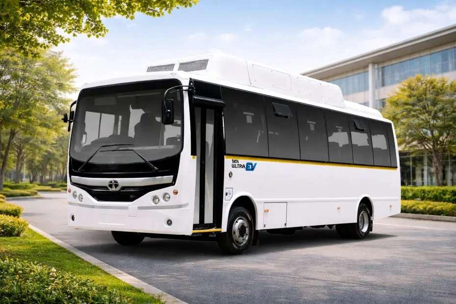 Tata Ultra 9/9 EV premium electric bus with modern design Tata Ultra 9/9 EV premium electric bus with modern design