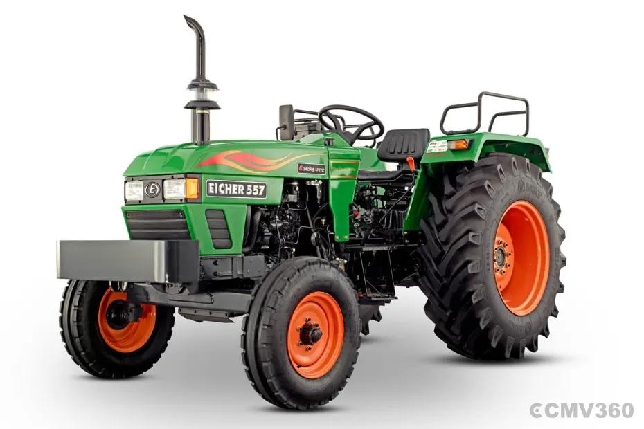 Eicher 557 2WD tractor left front three quarter view Eicher 557 2WD tractor left front three quarter view