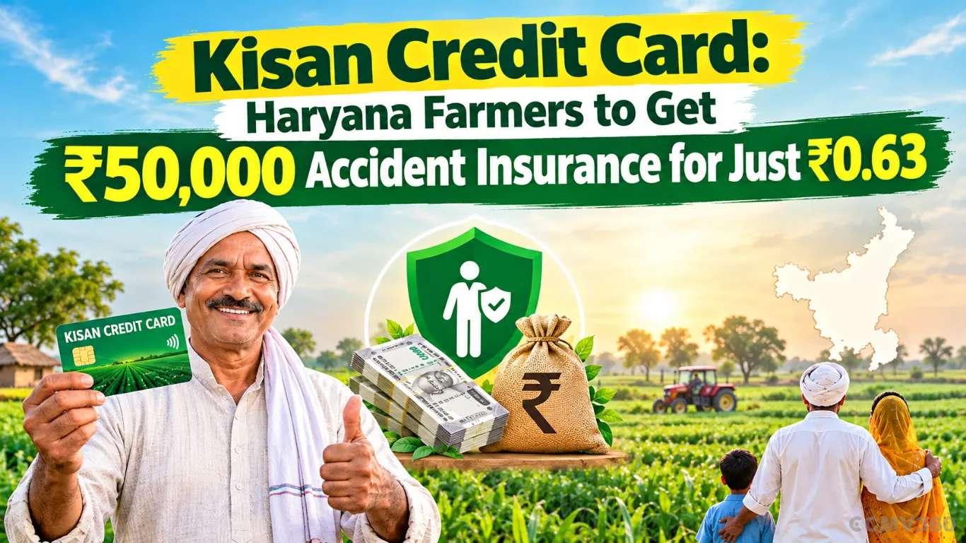Kisan Credit Card: Haryana Farmers to Get ₹50,000 Accident Insurance for Just ₹0.63 Kisan Credit Card: Haryana Farmers to Get ₹50,000 Accident Insurance for Just ₹0.63