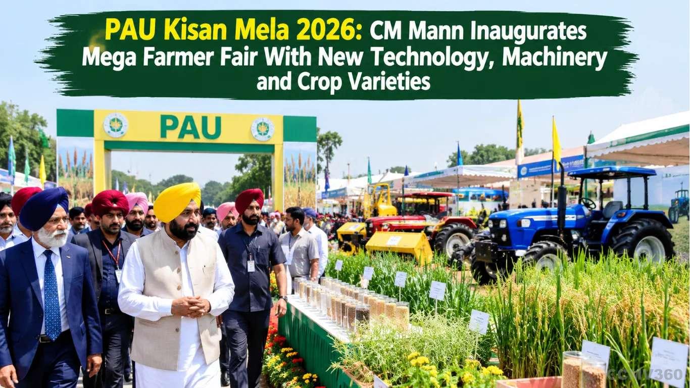 PAU Kisan Mela 2026: CM Mann Inaugurates Mega Farmer Fair With New Technology, Machinery and Crop Varieties PAU Kisan Mela 2026: CM Mann Inaugurates Mega Farmer Fair With New Technology, Machinery and Crop Varieties