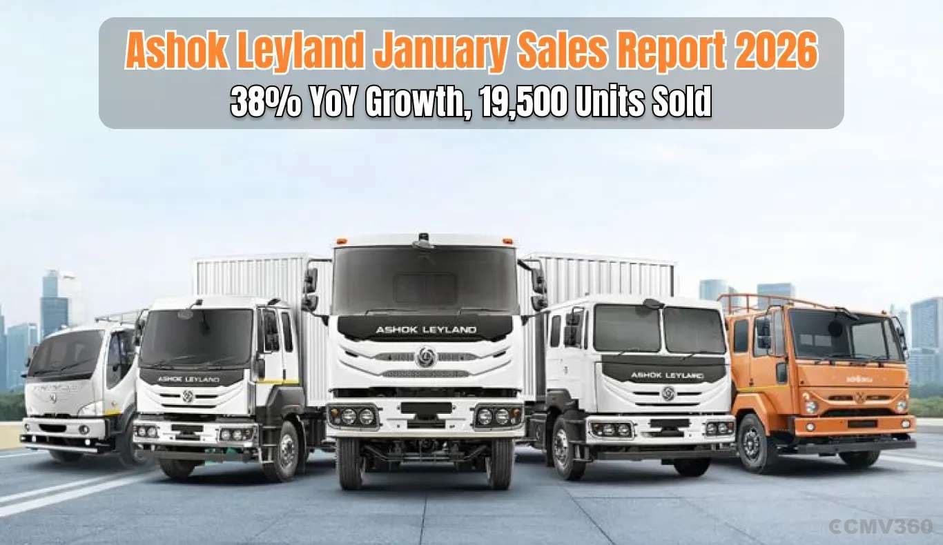 Ashok Leyland January Sales Report 2026: 38% YoY Growth, 19,500 Units Sold undefined