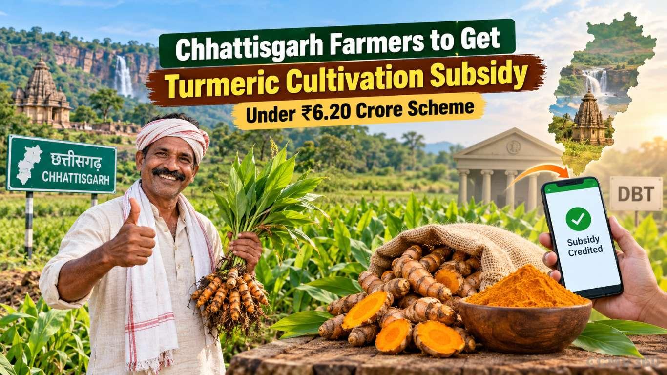 Chhattisgarh Farmers to Get Turmeric Cultivation Subsidy Under ₹6.20 Crore Scheme Chhattisgarh Farmers to Get Turmeric Cultivation Subsidy Under ₹6.20 Crore Scheme