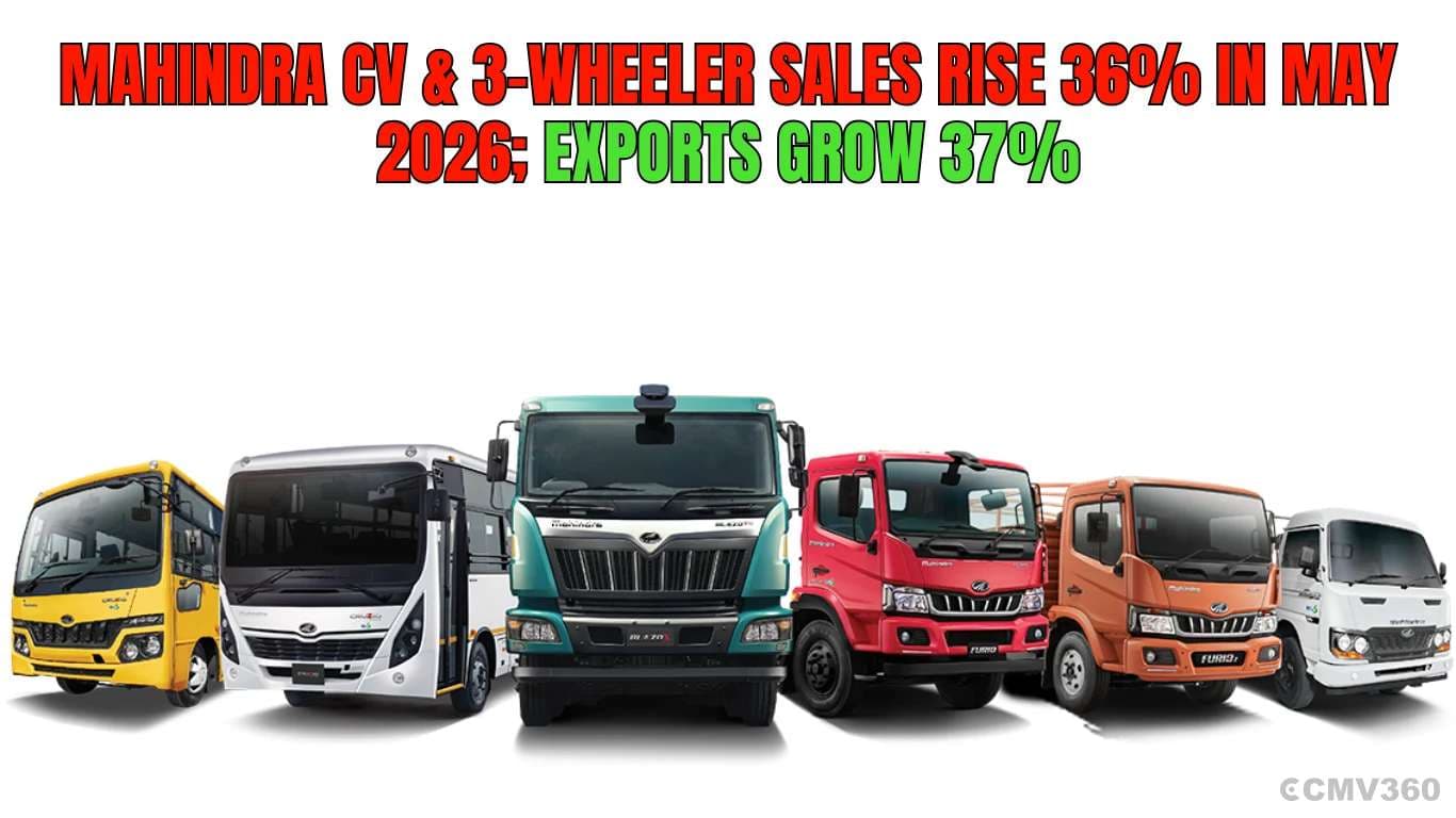 Mahindra CV & 3-Wheeler Sales Rise 36% in May 2026; Exports Grow 37% Mahindra CV & 3-Wheeler Sales Rise 36% in May 2026; Exports Grow 37%