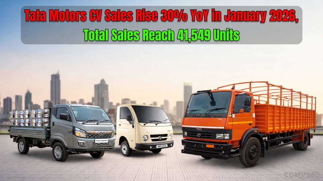 Tata Motors CV Sales Rise 30% YoY in January 2026, Total Sales Reach 41,549 Units Tata Motors CV Sales Rise 30% YoY in January 2026, Total Sales Reach 41,549 Units