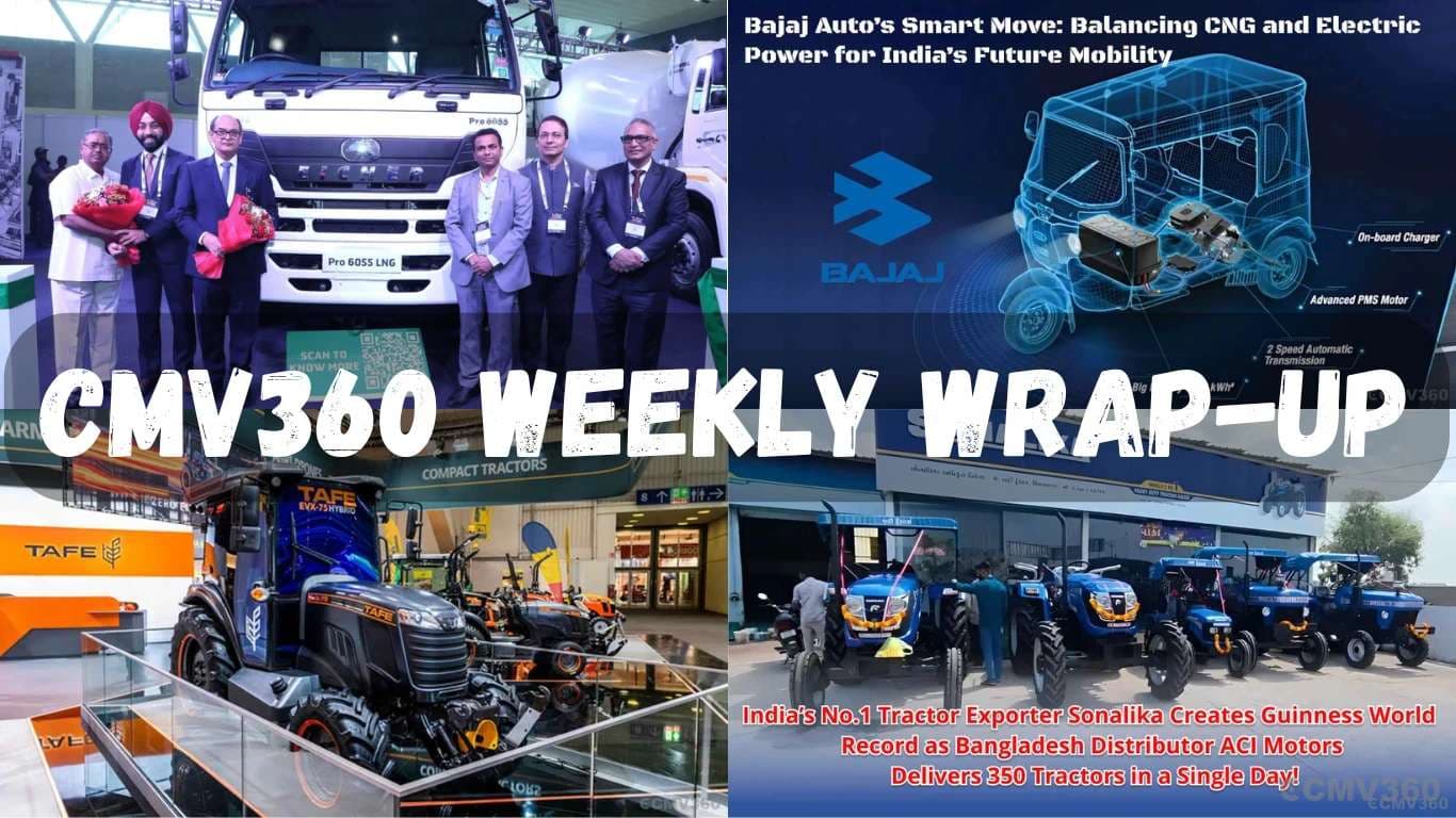 CMV360 Weekly Wrap-Up | 10th–15th Nov 2025: Major CV Launches, Tata Motors Premium Debut, Sonalika’s Guinness Record, and Big Investments Power India’s Auto & Agri Sector CMV360 Weekly Wrap-Up | 10th–15th Nov 2025: Major CV Launches, Tata Motors Premium Debut, Sonalika’s Guinness Record, and Big Investments Power India’s Auto & Agri Sector