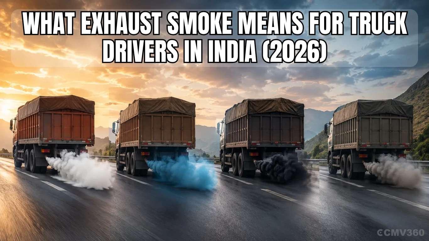 What Exhaust Smoke Means for Truck Drivers in India (2026): White, Blue, Black & Grey Smoke Explained with Causes, Solutions and Maintenance Tips What Exhaust Smoke Means for Truck Drivers in India (2026)