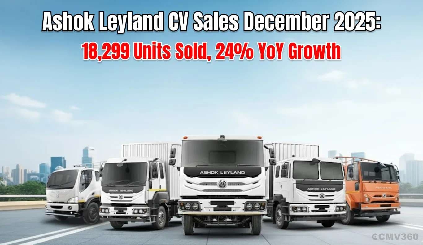 Ashok Leyland CV Sales December 2025: 18,299 Units Sold, 24% YoY Growth Ashok Leyland CV Sales December 2025: 18,299 Units Sold, 24% YoY Growth