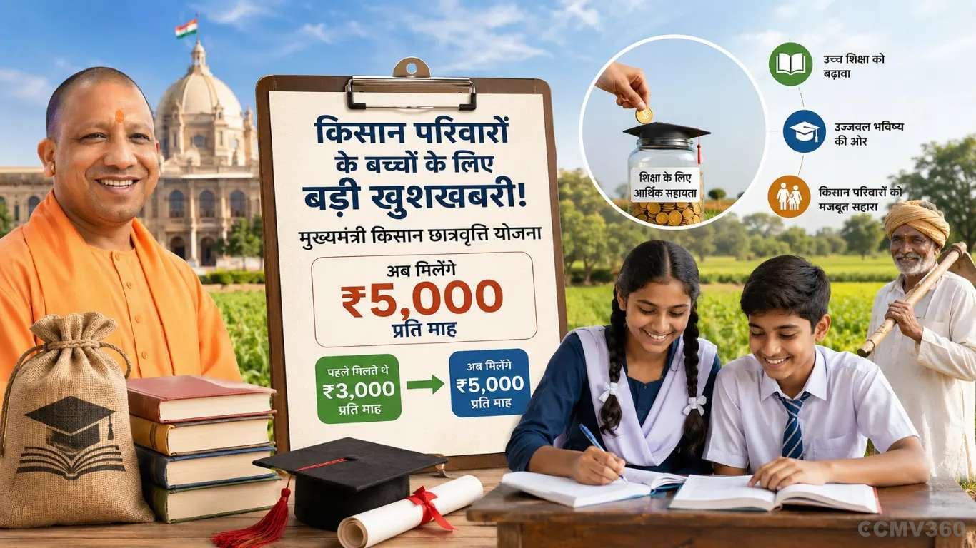 UP Government Increases Farmer Scholarship to ₹5,000 Per Month: Big Relief for Children of Farming Families UP Government Increases Farmer Scholarship to ₹5,000 Per Month: Big Relief for Children of Farming Families